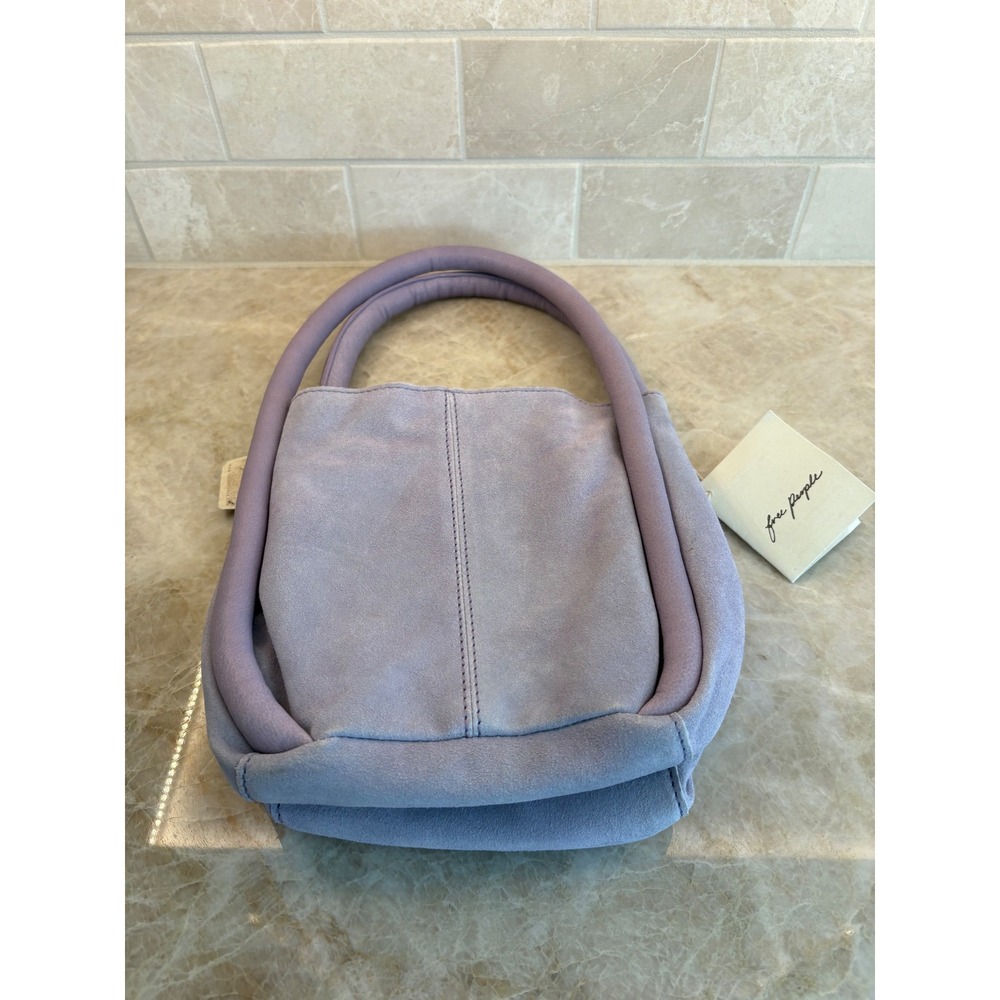 Free People Barlow Suede Leather Bucket Bag Lilac Purple 102165511 NWT - Picture 10 of 10